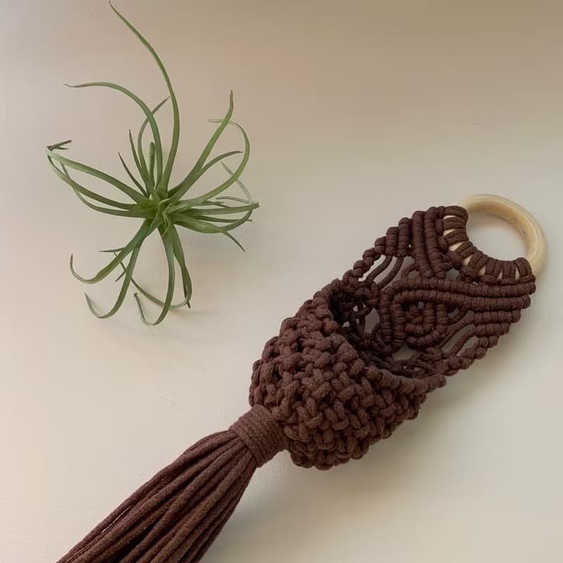 Macrame  編織 植物小型水滴收納吊飾
