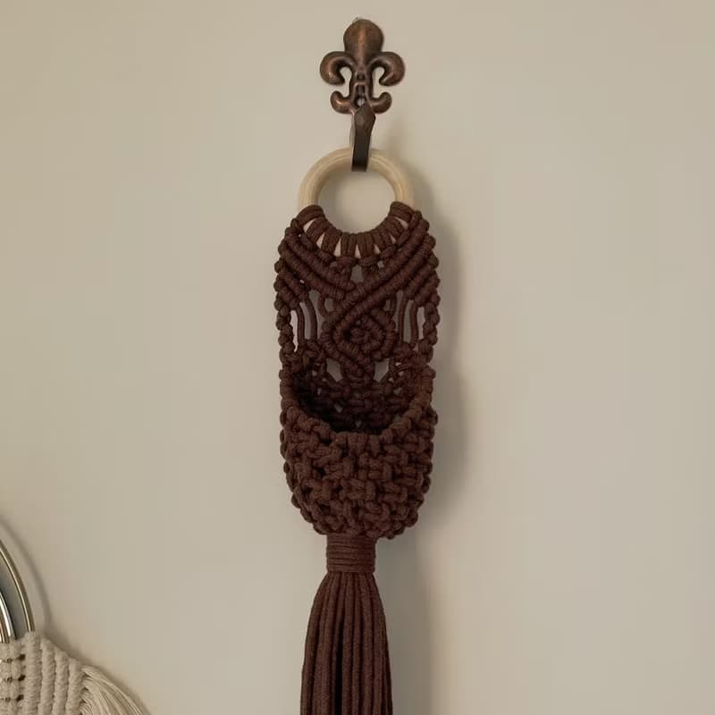 Macrame  編織 植物小型水滴收納吊飾