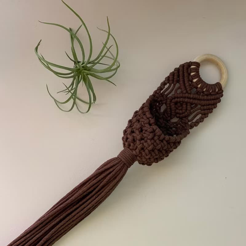 Macrame  編織 植物小型水滴收納吊飾