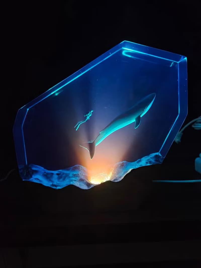 Solo Explorer 單獨潛水員探險海洋裝飾夜燈擺件
