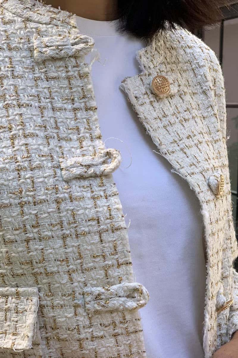 Yi-ming 2022 全新米色Tweed Jacket