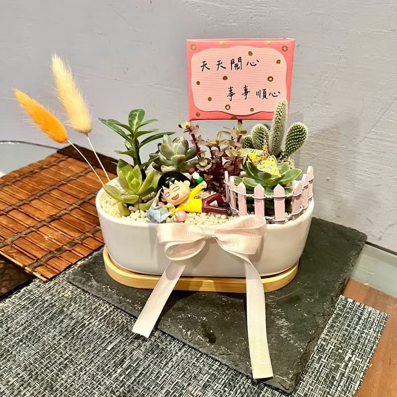 櫻桃小丸子 日式 台中多肉組盆 多肉植物 慶祝 生日 晉升 慶祝禮