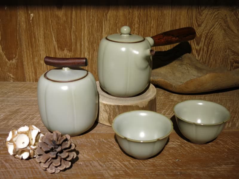【台客藍】金瓜茶具組 金瓜壺+金瓜茶葉罐+金瓜杯4杯