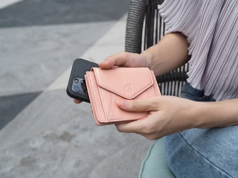 Daily (Nude) : Mini wallet, short wallet, cow leather, Nude pink