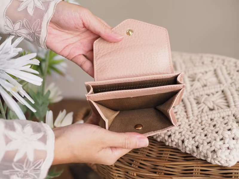 Daily (Nude) : Mini wallet, short wallet, cow leather, Nude pink
