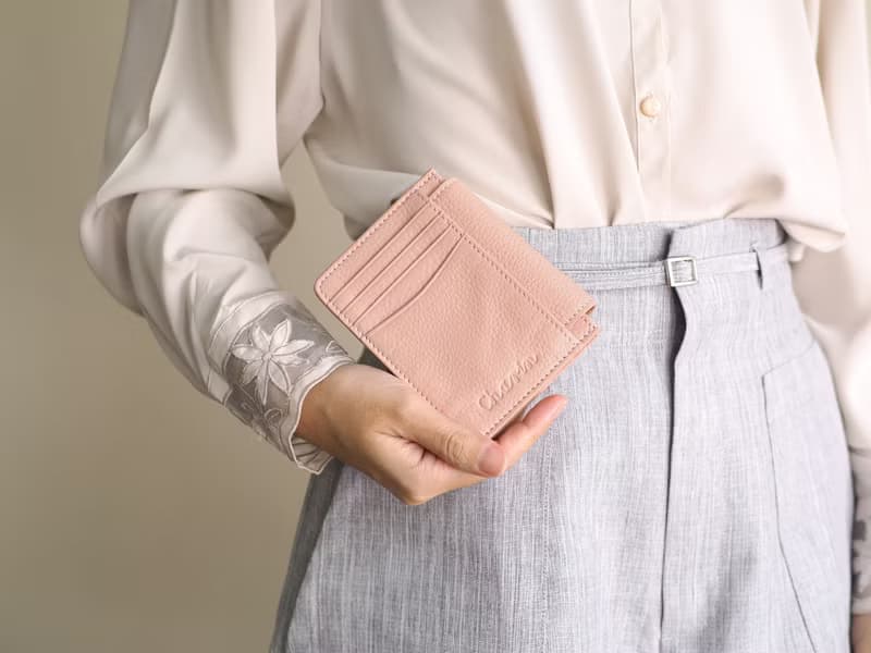 Daily (Nude) : Mini wallet, short wallet, cow leather, Nude pink