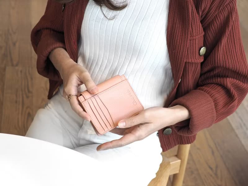 Daily (Nude) : Mini wallet, short wallet, cow leather, Nude pink