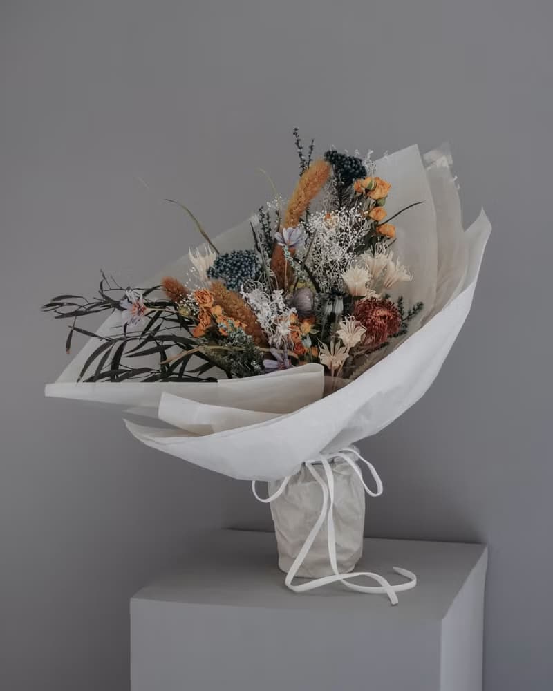 黃色玫瑰乾燥花束