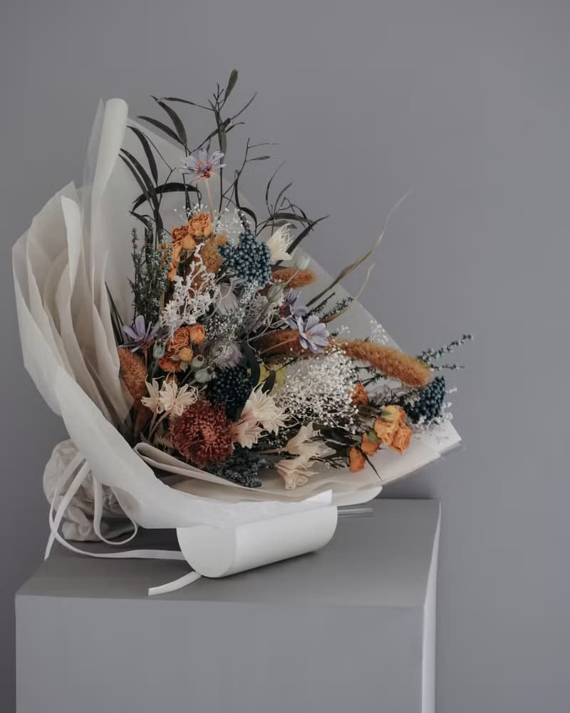 黃色玫瑰乾燥花束