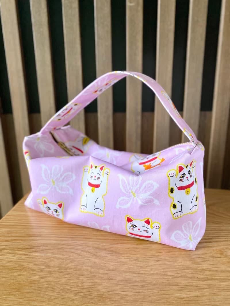 招財貓洋紫荊圖案 手提袋