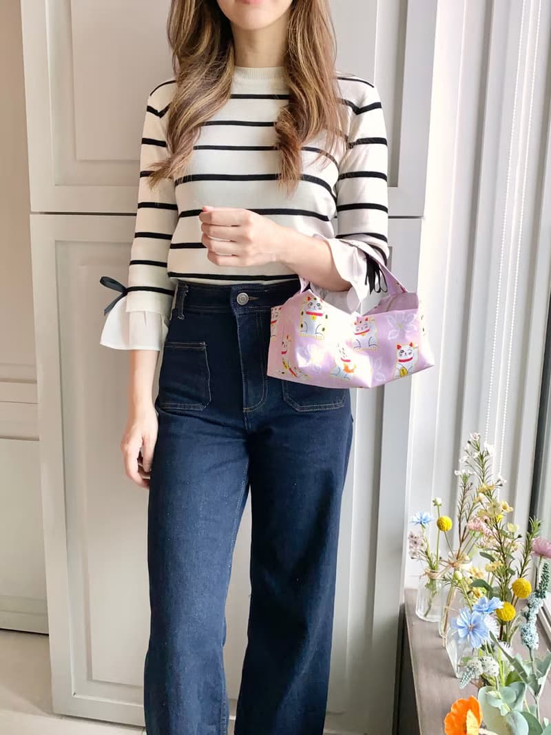 招財貓洋紫荊圖案 手提袋