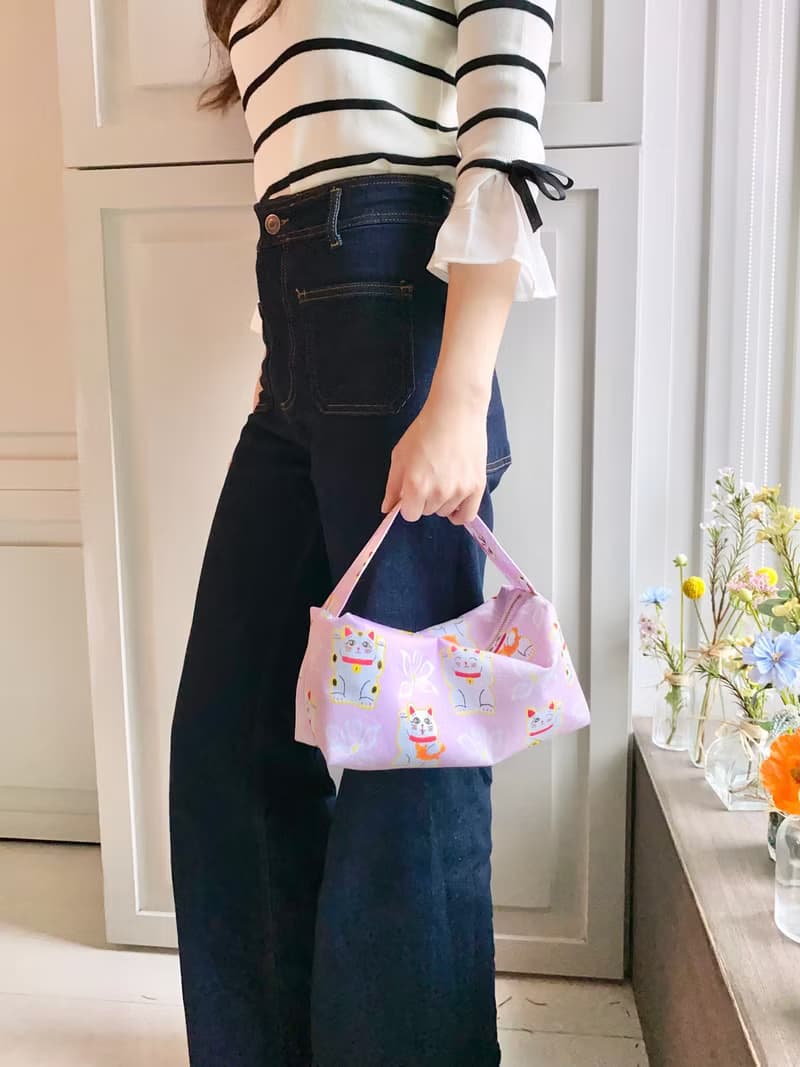 招財貓洋紫荊圖案 手提袋