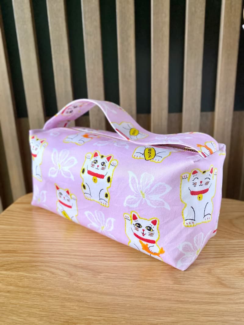 招財貓洋紫荊圖案 手提袋