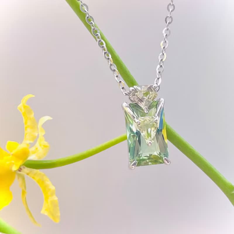 調香師之旅 : 晨露依蘭| 香水瓶 綠碧璽 925銀鍍k金 吊墜