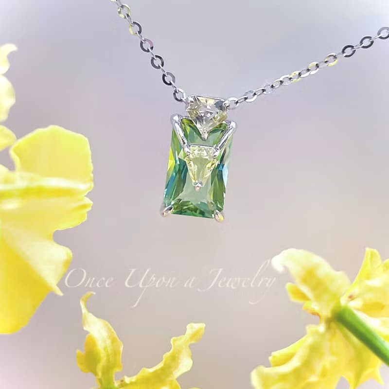 調香師之旅 : 晨露依蘭| 香水瓶 綠碧璽 925銀鍍k金 吊墜