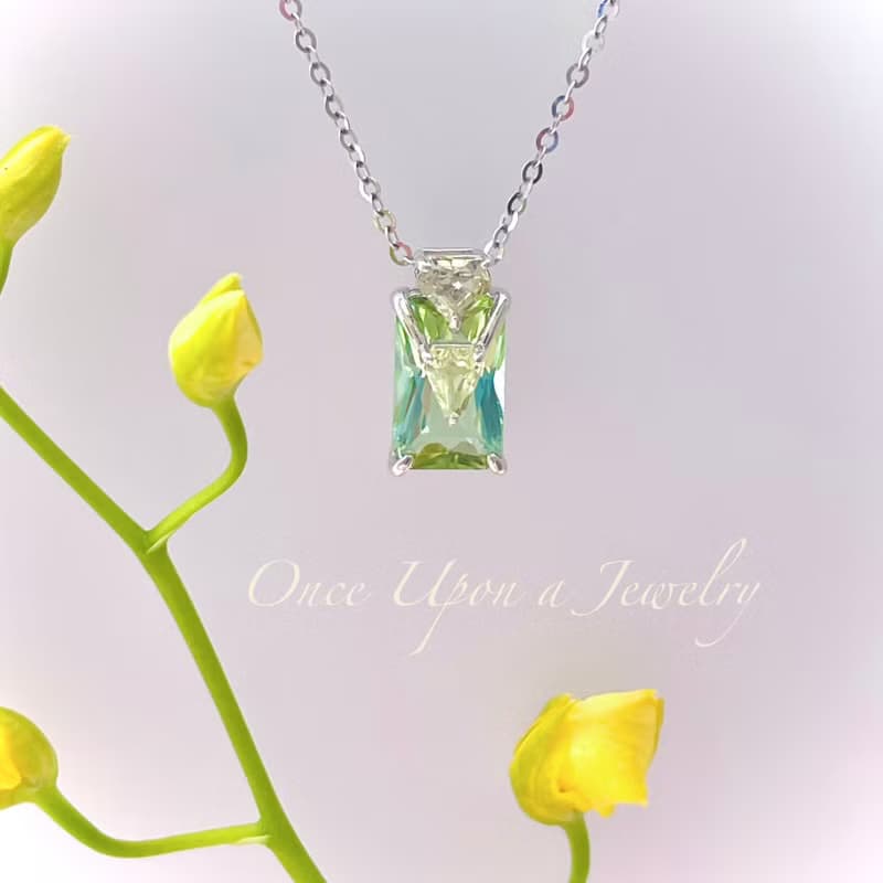 調香師之旅 : 晨露依蘭| 香水瓶 綠碧璽 925銀鍍k金 吊墜