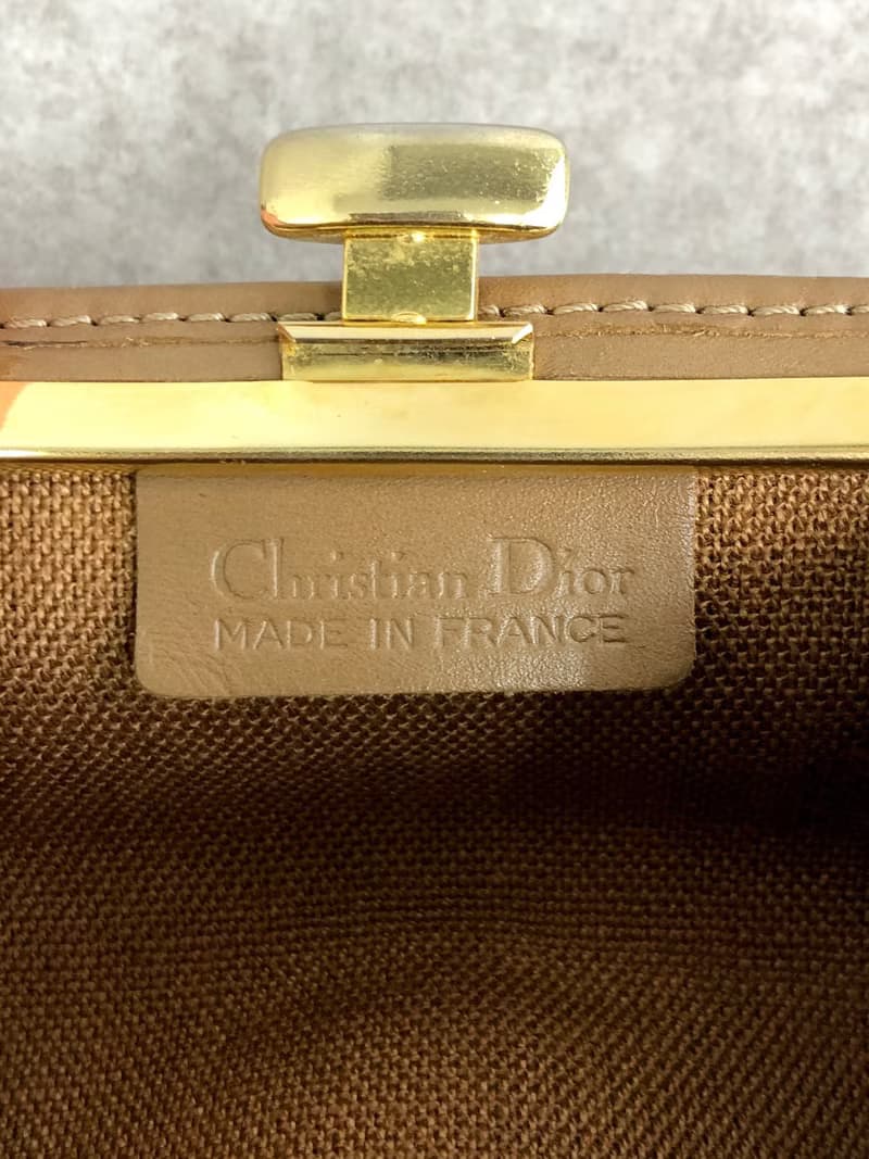 【 日本直送　名牌中古包 】Christian Dior クリスチャン ディオール ハニカム コインケース ブラウン キャメル PVC がま口 ckz5ac