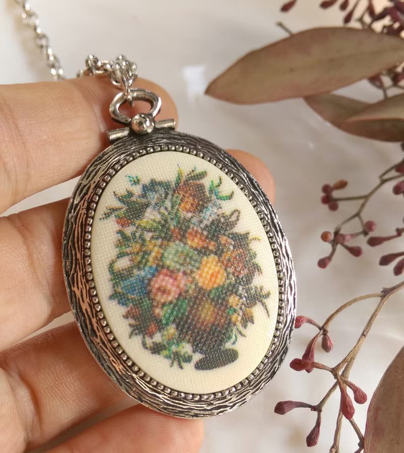 【西洋古董飾品】1976年 SARAH COV  Tapestry 項鍊