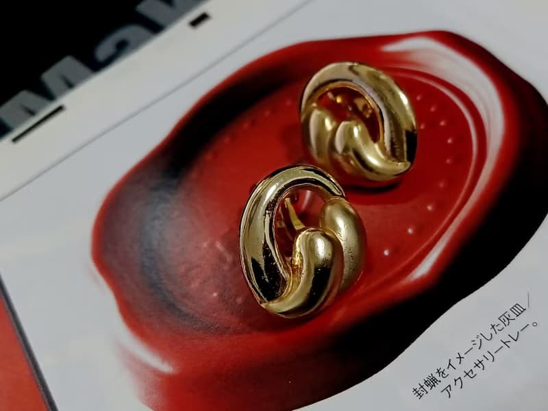 vintage jewelry  古董金色火炬夾式耳環