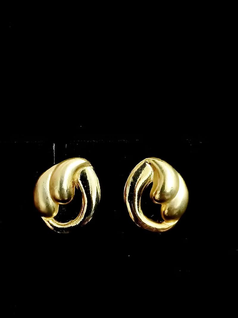 vintage jewelry  古董金色火炬夾式耳環