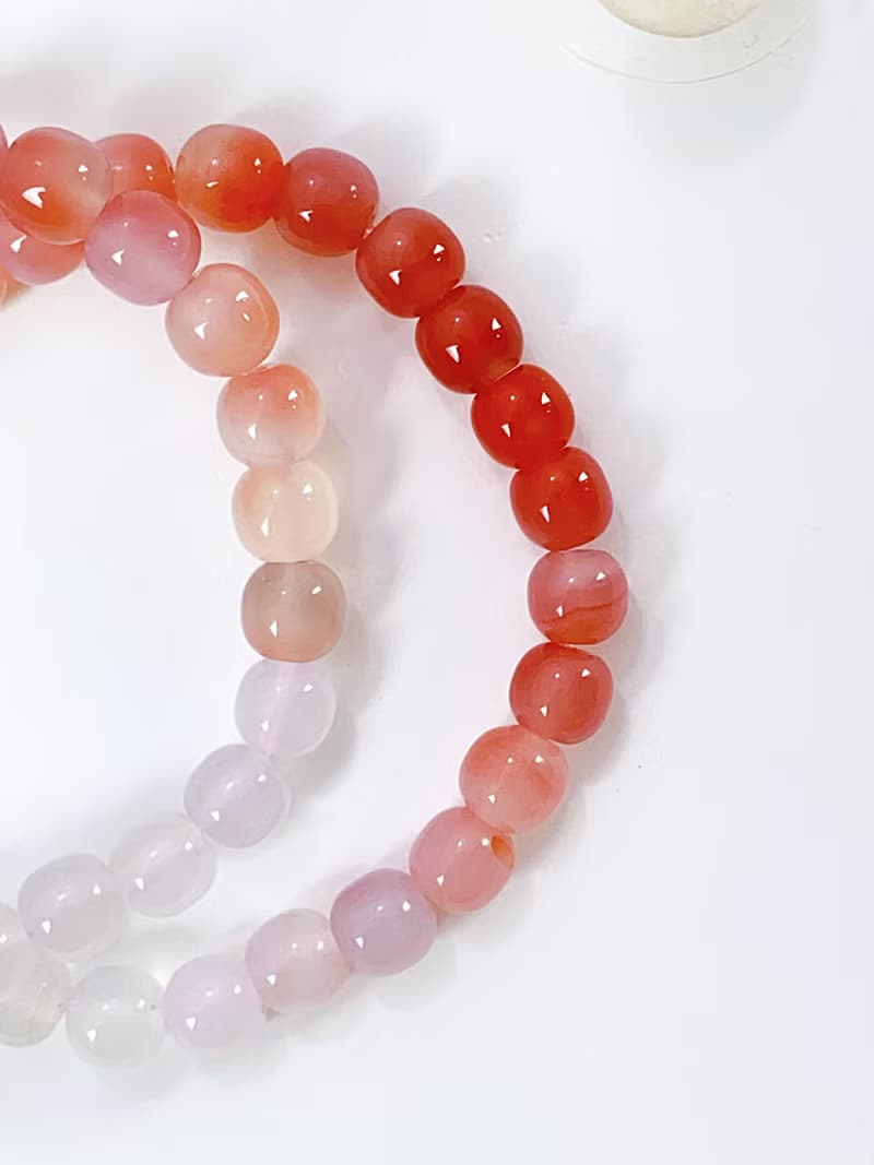 水蜜桃鹽源瑪瑙||源瑪瑙水晶/水晶/手串/手鍊