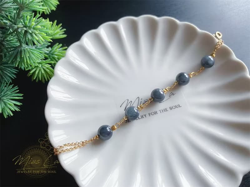 天然緬甸玉翡翠 烏雞種 雙鍊款 手鍊 禮物 天然石 氣質