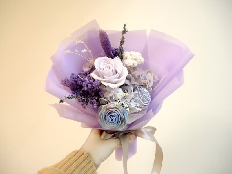 紫色系永生花束 乾燥花束 告白花束  求婚花束 情人節花束 禮物
