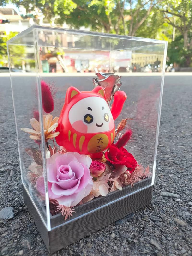 【蕎翎工作室】招財達摩貓花禮 開幕花禮 招財貓 達摩