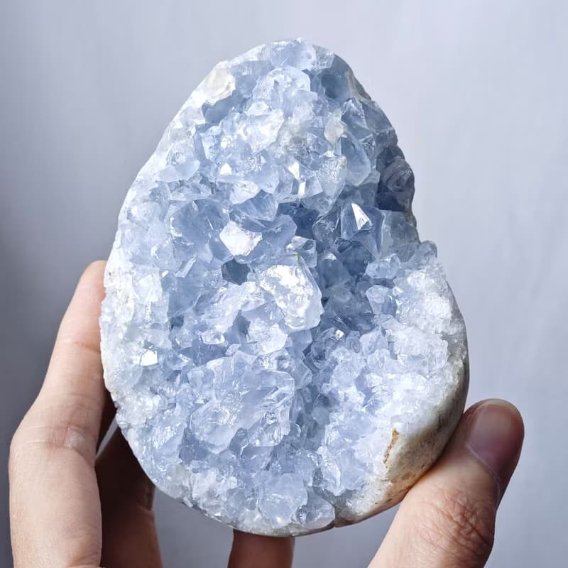 頂級稀有天青石 天使石 來自天界的寶石 蛋形 招財擺件 單品 禮物