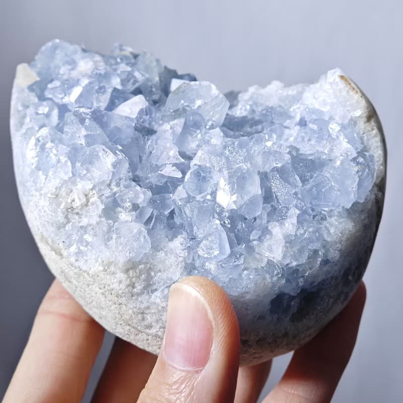 頂級稀有天青石 天使石 來自天界的寶石 蛋形 招財擺件 單品 禮物