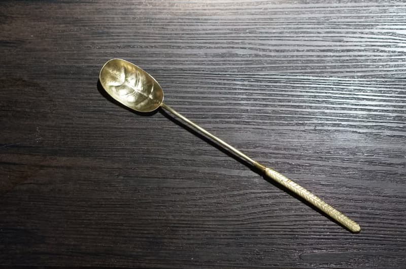 手工黃銅葉子香勺/裝飾勺/攪拌勺