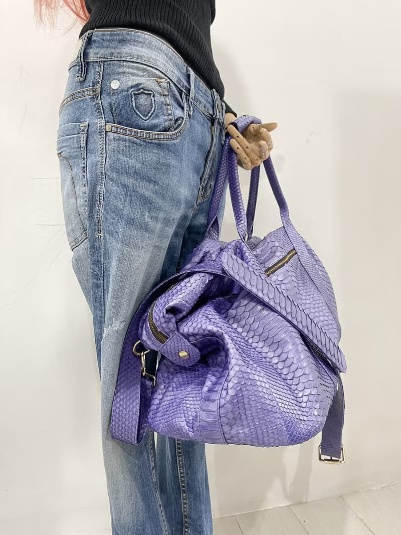 Snakeskin Weekender Duffle Bag Leather Weekender Bag Snakeskin Travel Bag