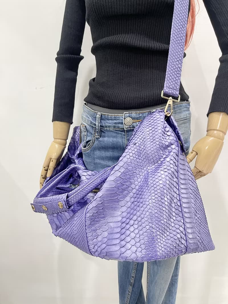 Snakeskin Weekender Duffle Bag Leather Weekender Bag Snakeskin Travel Bag