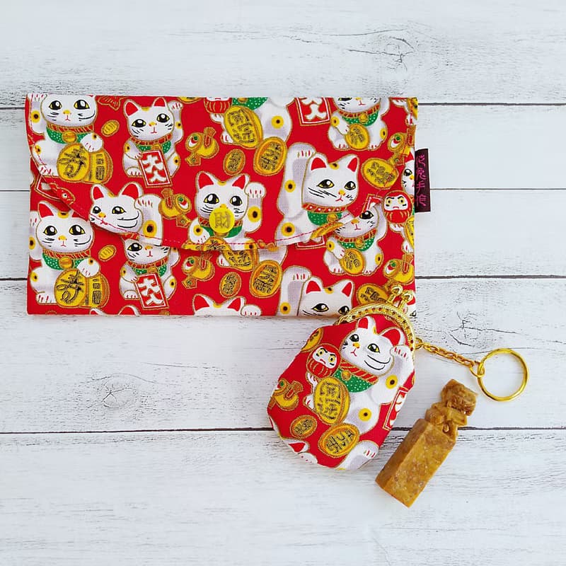 圓滿招財貓 幅財釦 紅包袋 印章口金包 錢母袋 存摺包