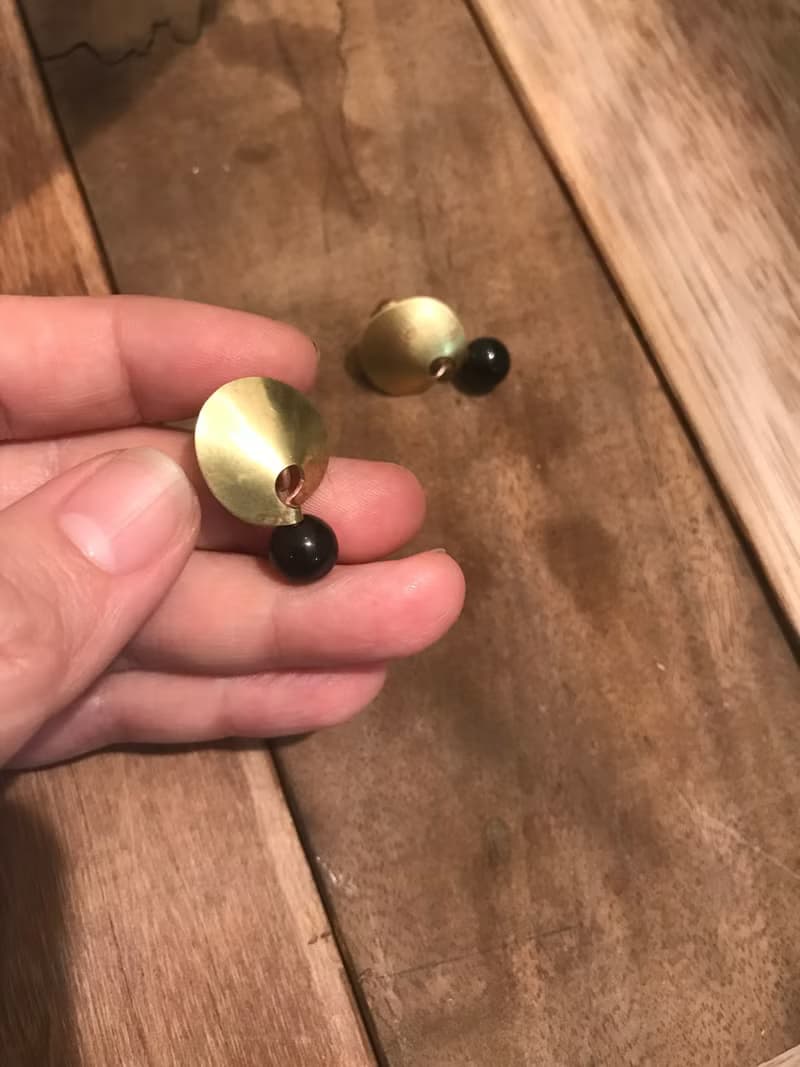 扭扭幾何圓黃銅夾式耳環