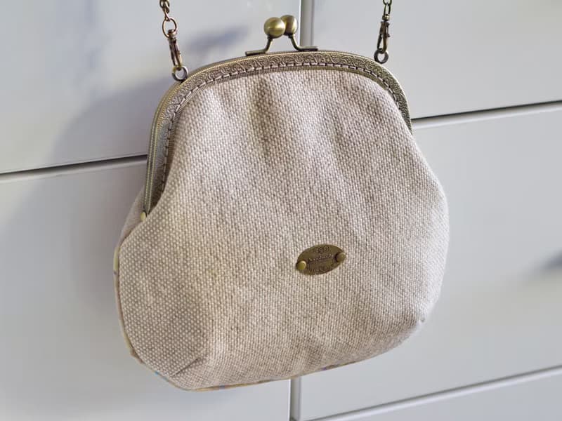 Handmade shoulder bag with cross stitched Blooming Marvellous bouquet, crossbody