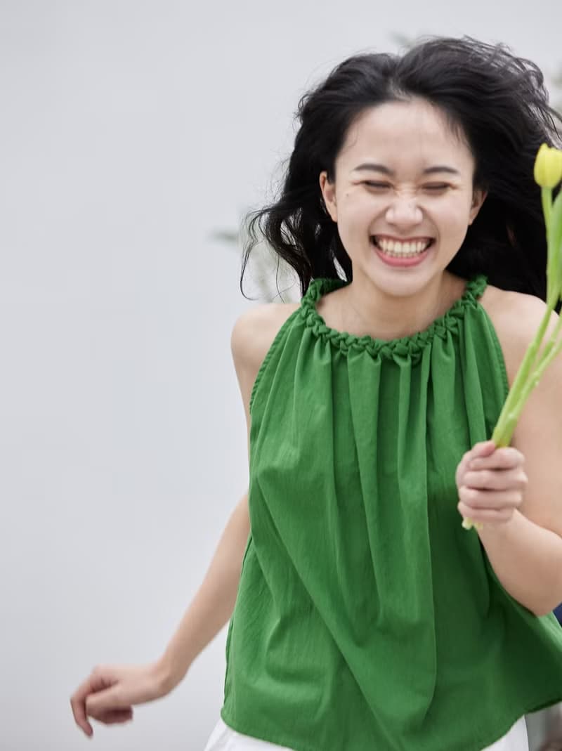 經典不過時黑色 必入 手縫麥穗挂脖系帶上衣/洋裝 環保棉天然纖維