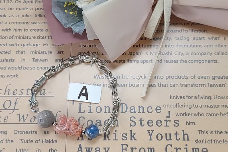 Six Cats 天然石 水晶 帶我去月球 設計款 白K金手鍊 手環 禮物