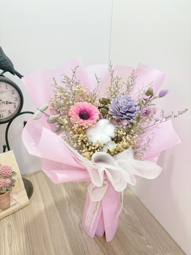 乾燥花束/粉紫色系/送禮/生日/賀禮
