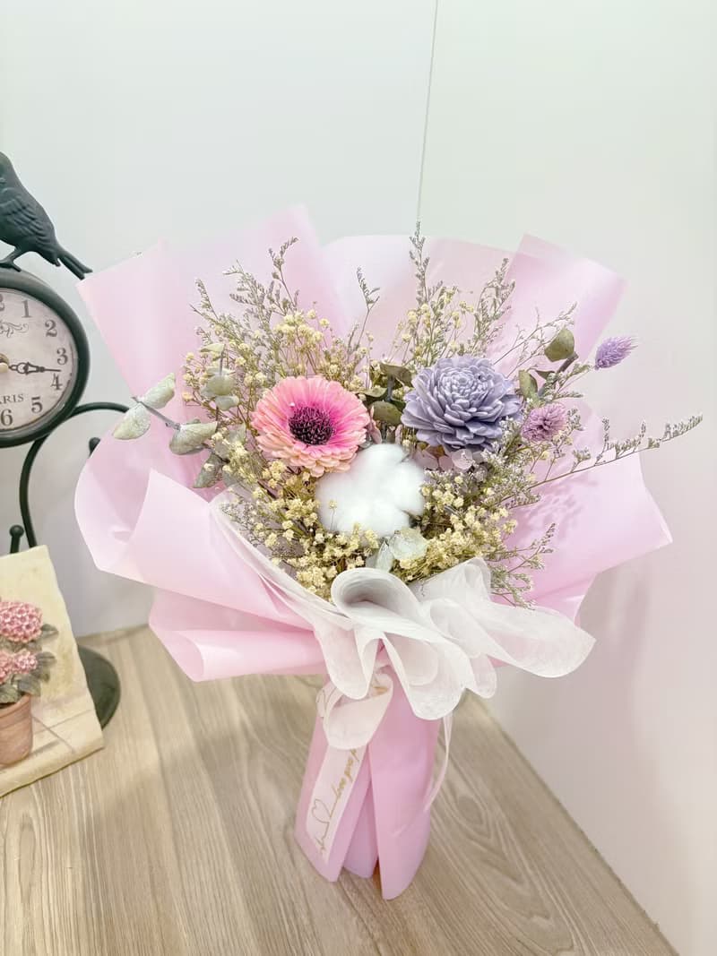乾燥花束/粉紫色系/送禮/生日/賀禮