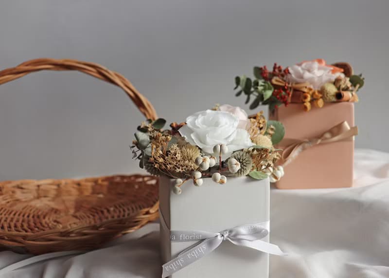 | 白衣天使 | 永生花 x 乾燥花 盆花 花藝 送禮 (附乾燥花小卡)