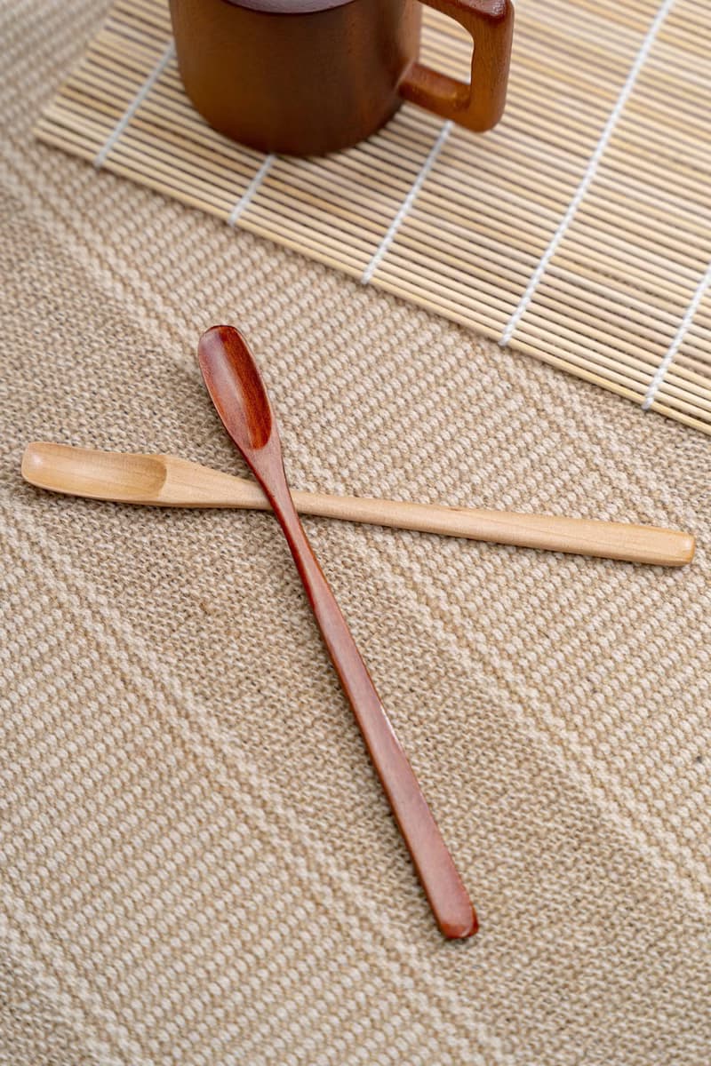 Islandoffer 島嶼製作 楠木淺深啡色長柄平頭咖啡攪拌匙(2枝)