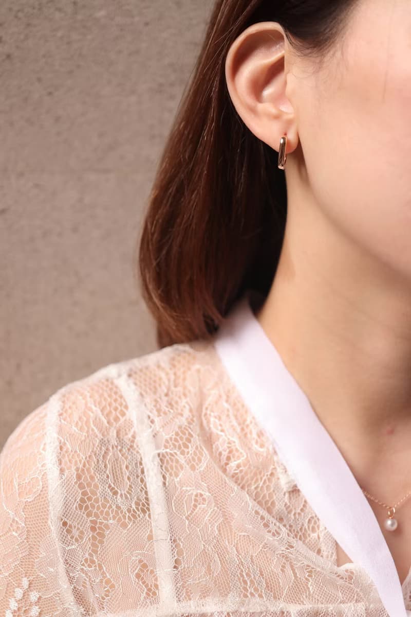 14K Square Thickness Lock Earring 方形厚金耳扣耳環