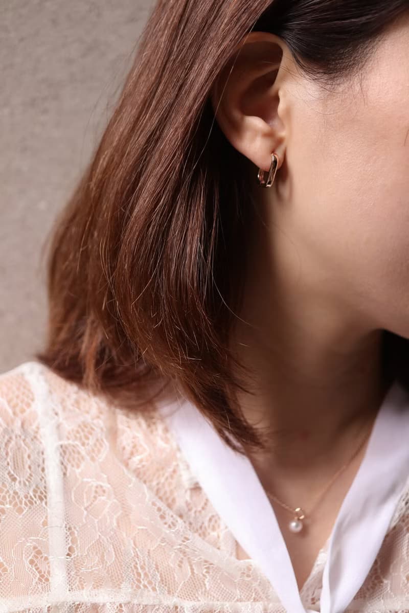 14K Square Thickness Lock Earring 方形厚金耳扣耳環