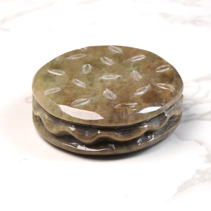 黃翡翡翠巧雕夾心餅乾擺件擺飾 | 天然緬甸玉A貨翡翠 | 送禮