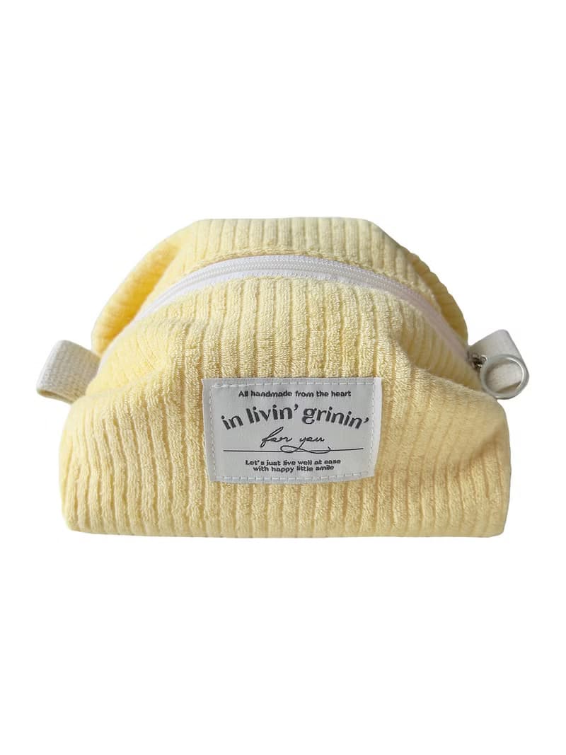 terry corduroy pouch M_milky yellow