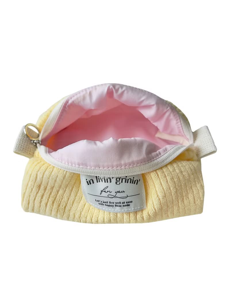 terry corduroy pouch M_milky yellow