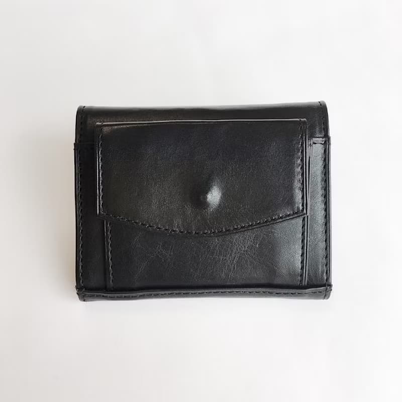 小さな三つ折り財布　Jackマイクロウォレット Black 名入れ・ギフト包装無料