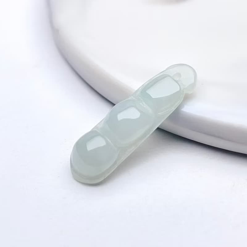 冰種翡翠福豆吊飾 | 天然緬甸玉翡翠A貨 | 送禮
