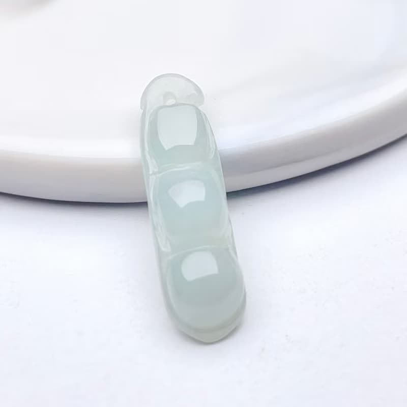 冰種翡翠福豆吊飾 | 天然緬甸玉翡翠A貨 | 送禮